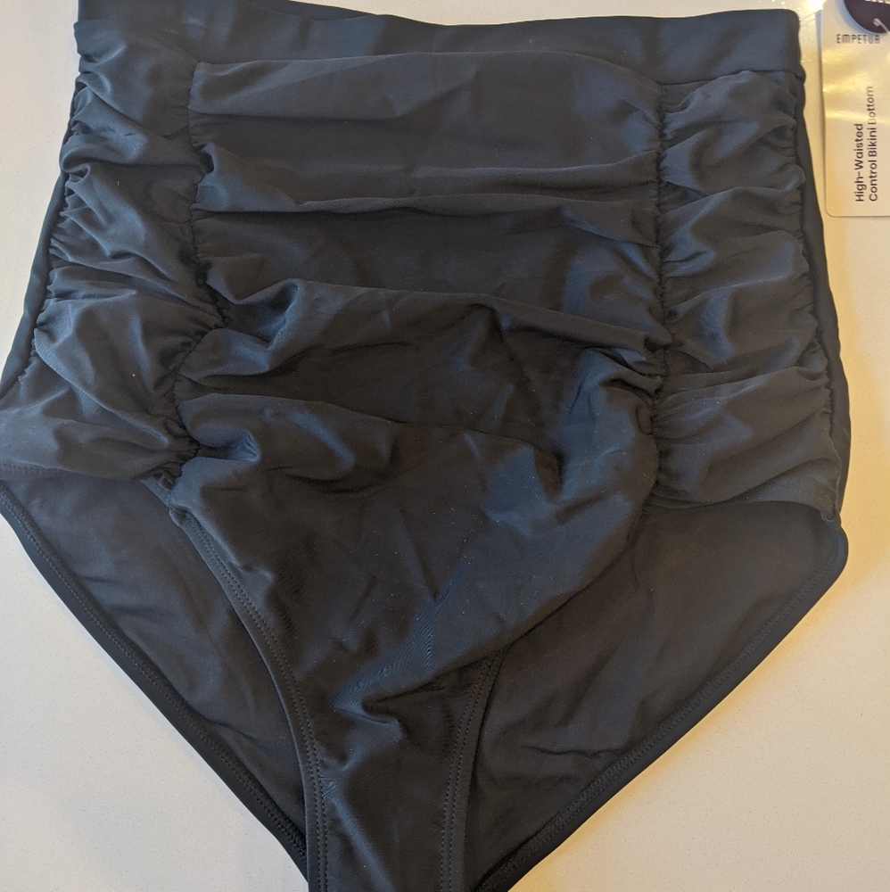 High-waisted, ruched Control Bikini Bottom